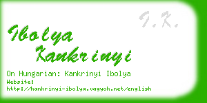 ibolya kankrinyi business card